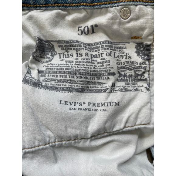 Levi’s 501‎ Destroyed High-Rise Cutoff Button Fly Premium Jeans Shorts Size 25 - Picture 8 of 9